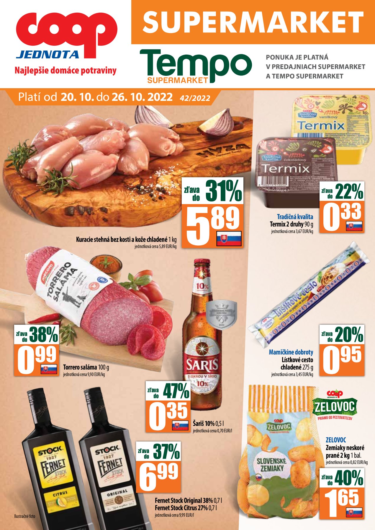 COOP Jednota SUPERMARKET leták – strana 1