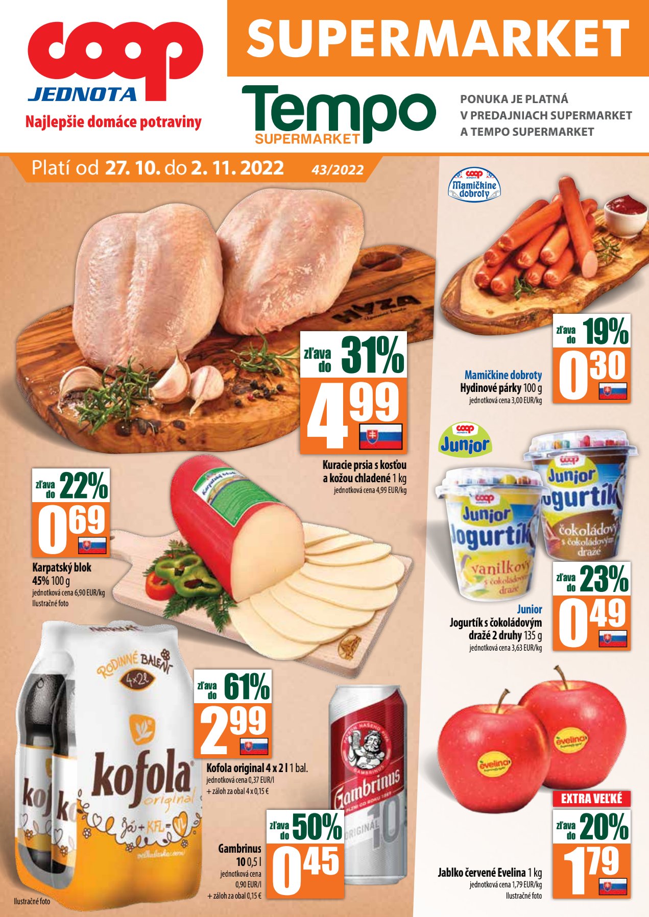 COOP Jednota SUPERMARKET leták – strana 1