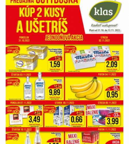 Klas - leták od 31.10.2022 do 13.11.2022