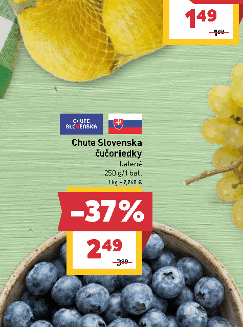 Chute Slovenska čučoriedky balené