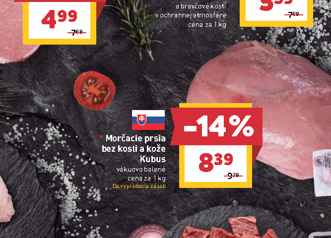 Morčacie prsia bez kosti a kože Kubus vákuovo balené