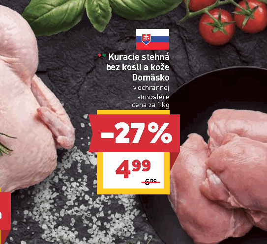 Kuracie stehná bez kosti a kože Domäsko v ochrannej atmosfére
