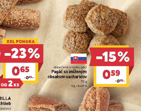 Pagáč so zníženým obsahom sacharidov
