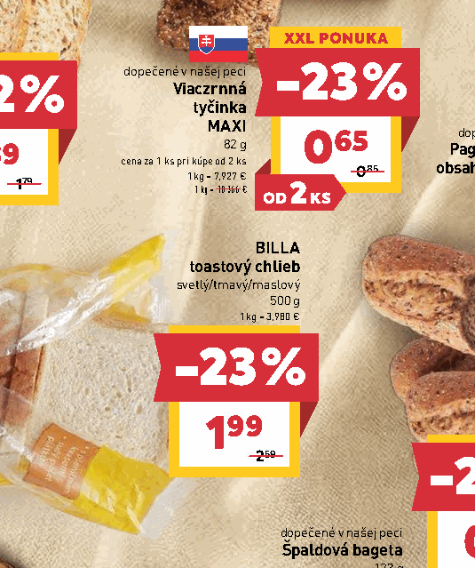 BILLA toastový chlieb svetlý/tmavý/maslový