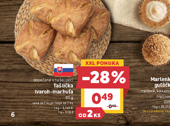 Taštička tvaroh-marhuľa