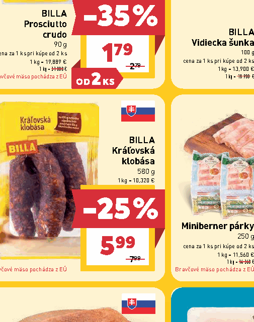 BILLA Kráľovská klobása