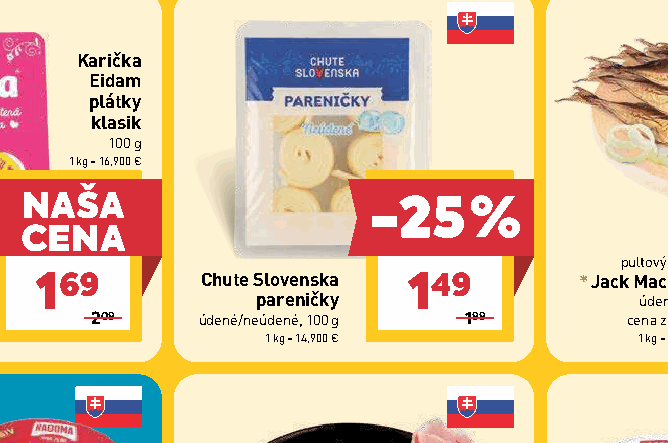 Chute Slovenska pareničky údené/neúdené, 100 g