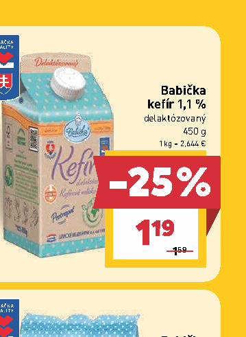 Babička kefír 1,1 % delaktózovaný