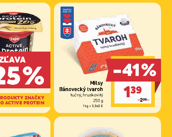 Milsy Bánovecký tvaroh tučný, hrudkovitý
