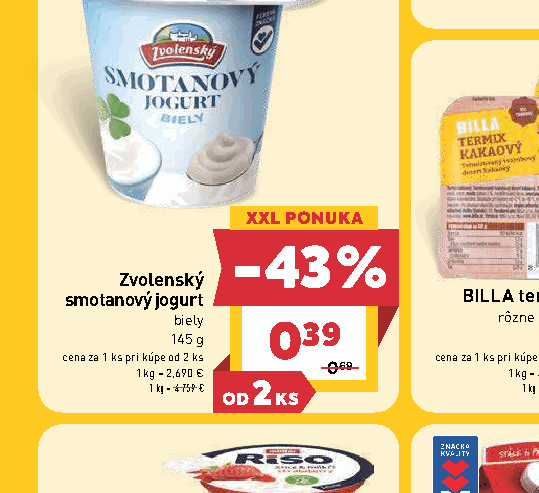 Zvolenský smotanový jogurt biely