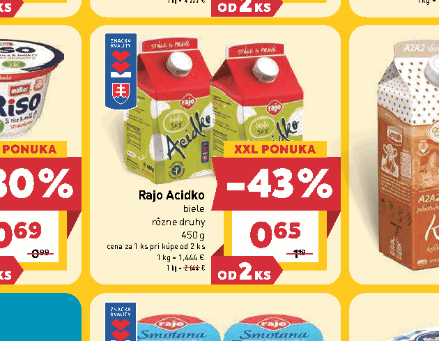 Rajo Acidko biele rôzne druhy