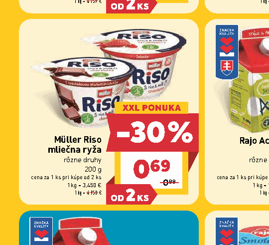 Müller Riso mliečna ryža rôzne druhy
