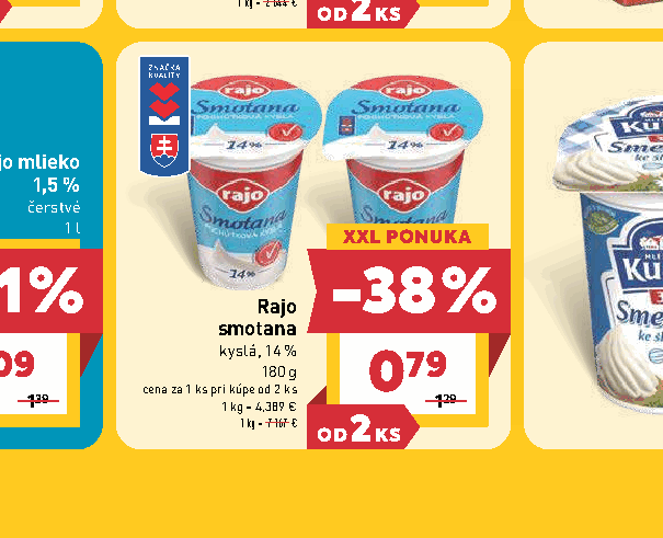 Rajo smotana kyslá, 14 %