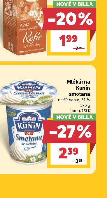 Mlékárna Kunín smotana na šľahanie, 31 %