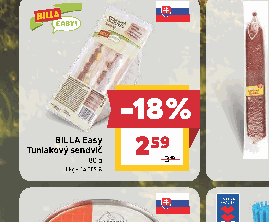 BILLA Easy Tuniakový sendvič