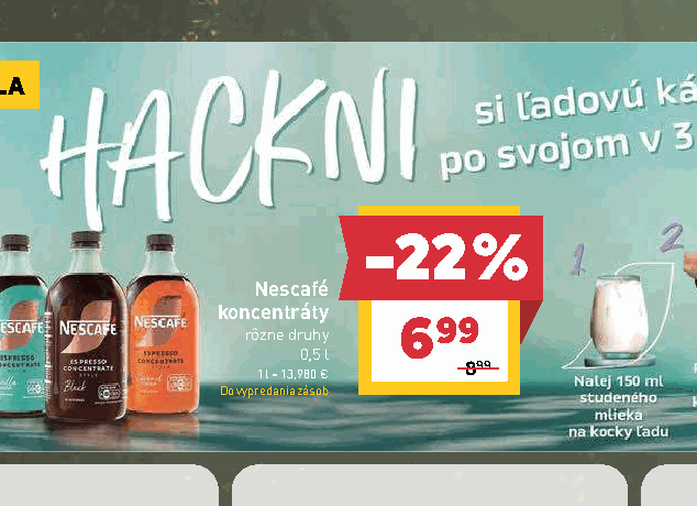 Nescafé koncentráty rôzne druhy