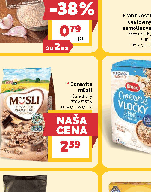 Bonavita müsli rôzne druhy