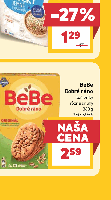 BeBe Dobré ráno sušienky rôzne druhy
