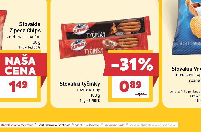 Slovakia tyčinky rôzne druhy