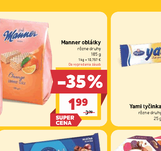 Manner oblátky rôzne druhy