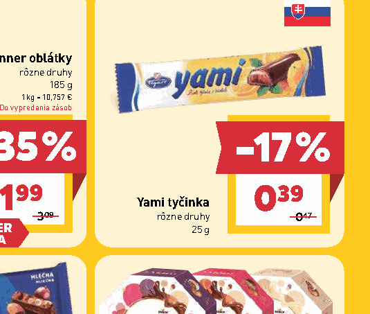 Yami tyčinka rôzne druhy