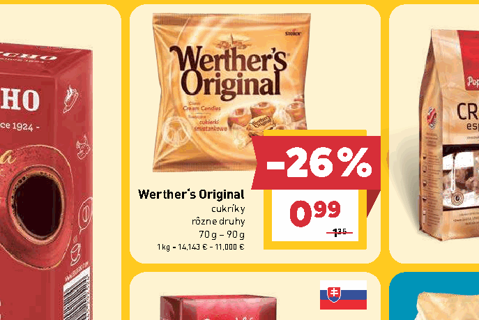 Werther‘s Original cukríky rôzne druhy