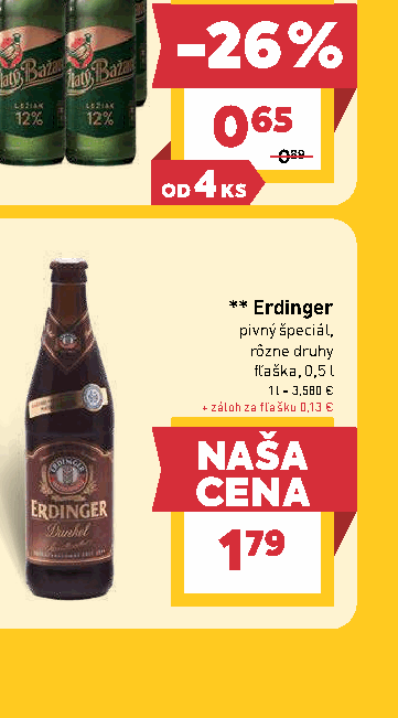 Erdinger pivný špeciál, rôzne druhy fľaška, 0,5 l