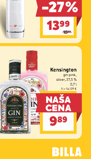 Kensington gin pink, silver, 37,5 %
