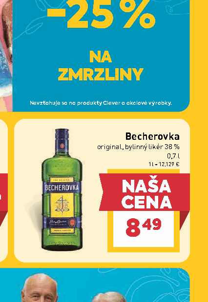 Becherovka original, bylinný likér 38 %