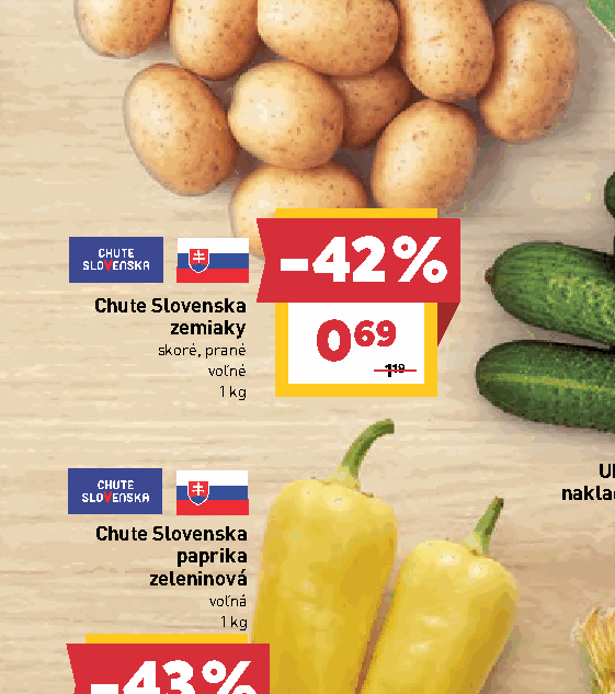 Chute Slovenska zemiaky skoré, prané voľné Chute Slovenska