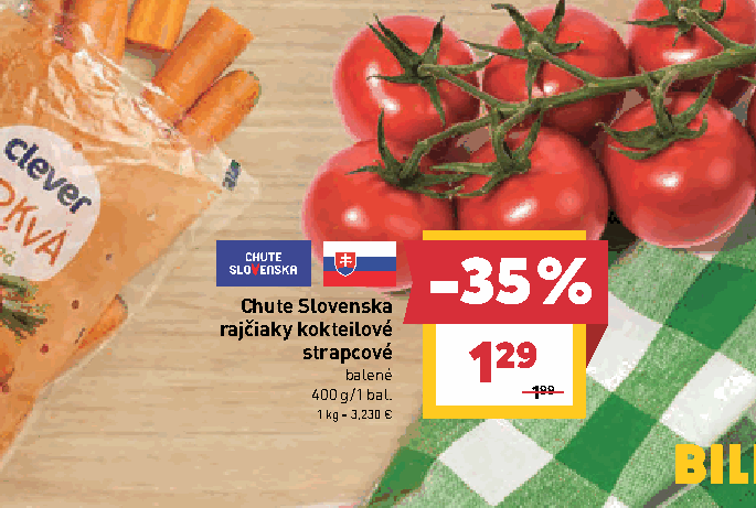 Chute Slovenska rajčiaky kokteilové strapcové balené