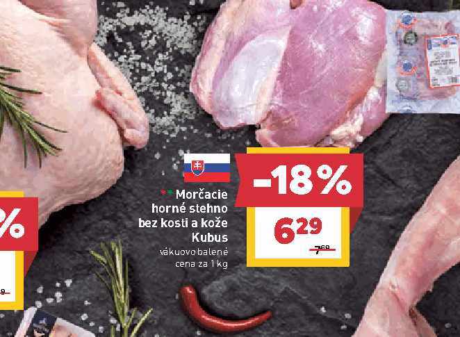 Morčacie horné stehno bez kosti a kože Kubus vákuovo balené