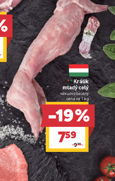 Králik mladý celý vákuovo balený