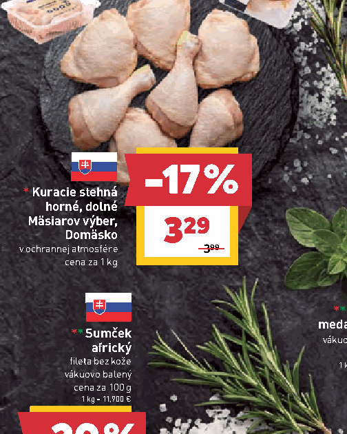 Kuracie stehná horné, dolné Mäsiarov výber, Domäsko v ochrannej atmosfére