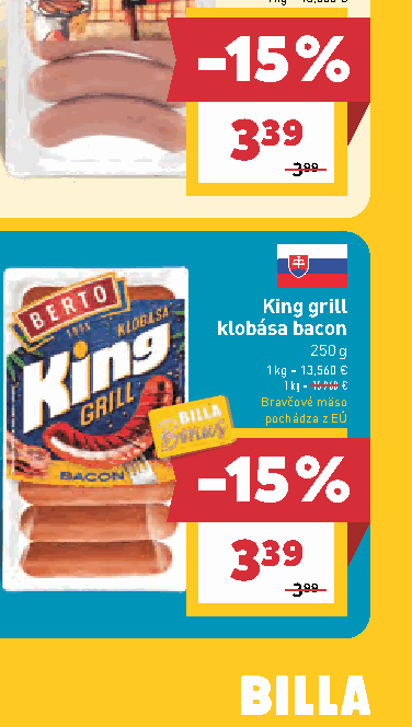 King grill klobása bacon