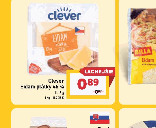Clever Eidam plátky 45 %