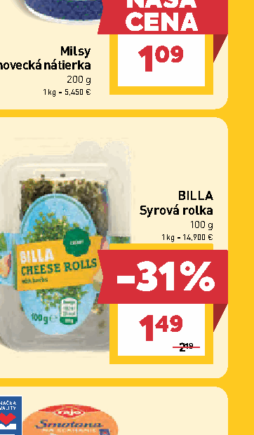 BILLA Syrová rolka