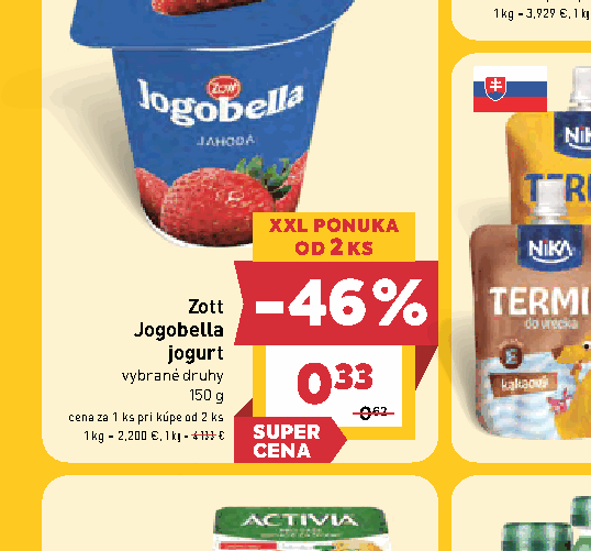 Zott Jogobella jogurt vybrané druhy