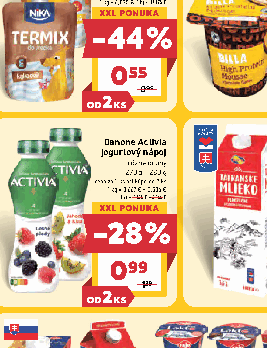 Danone Activia jogurtový nápoj rôzne druhy