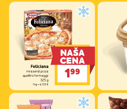 Feliciana mrazená pizza quattro formaggi