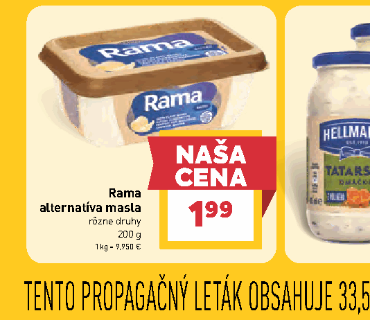 Rama alternatíva masla rôzne druhy