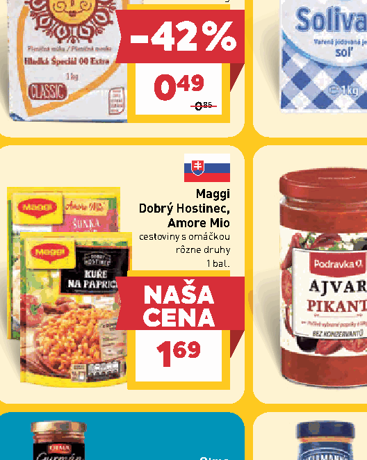 Maggi Dobrý Hostinec, Amore Mio cestoviny s omáčkou rôzne druhy