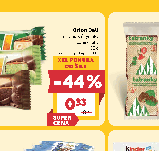 Orion Deli čokoládové tyčinky rôzne druhy