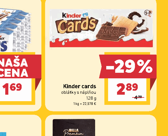 Kinder cards oblátky s náplňou