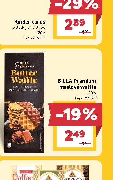 BILLA Premium maslové waffle