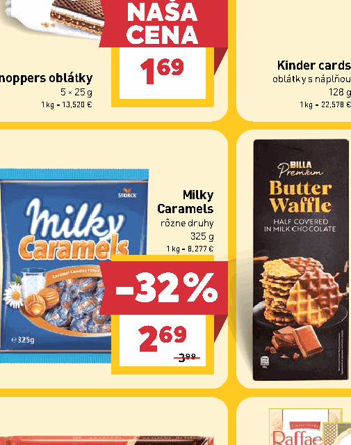 Milky Caramels rôzne druhy