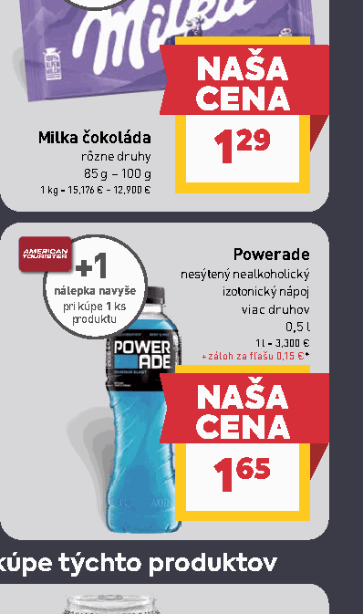 Powerade nesýtený nealkoholický izotonický nápoj viac druhov