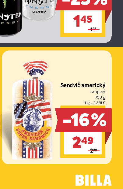 Sendvič americký krájaný