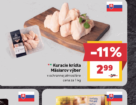 Kuracie krídla Mäsiarov výber v ochrannej atmosfére