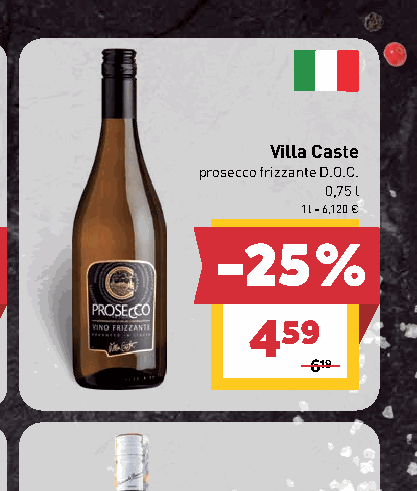 Villa Caste prosecco frizzante D.O.C.